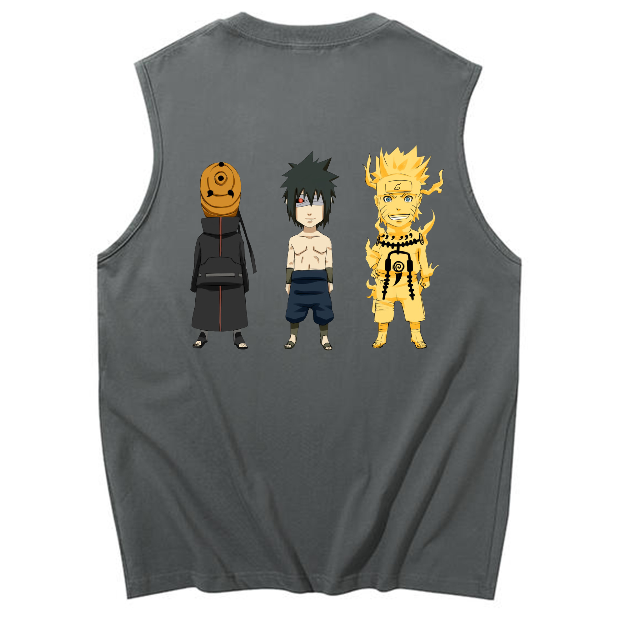 （画像用） NARUTO -ナルト- うちは サスケ Uchiha Sasuke コットン100％タンクトップ（背面プリント）